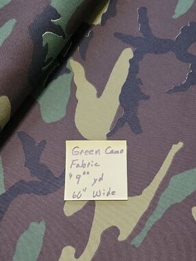 Green Camo Fabric, 60" Wide